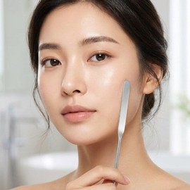 Makeup spatula foundation makeup stainless mixing palette stainless silver / 메이크업 스파츌라 파운데이션 파데 화장 스텐 믹싱 팔렛트 스텐 실버