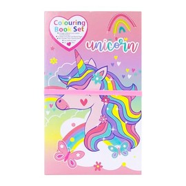 Pinkgarden Malvorlagen-Set für Mädchen, Katzen-Malbuch mit 60 Seiten und 8 Buntstiften zum Zeichnen und Malen, Reise-Malvorlagen für Kinder und Mädchen (Einhorn)