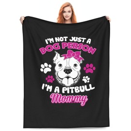 Best Pink American Pitbull Terrier Dog Mom Gift Dad Full Fleece Throw Cloak Wearable Blanket Flannel Comforter Quilt Bedding Plush Soft Cozy
