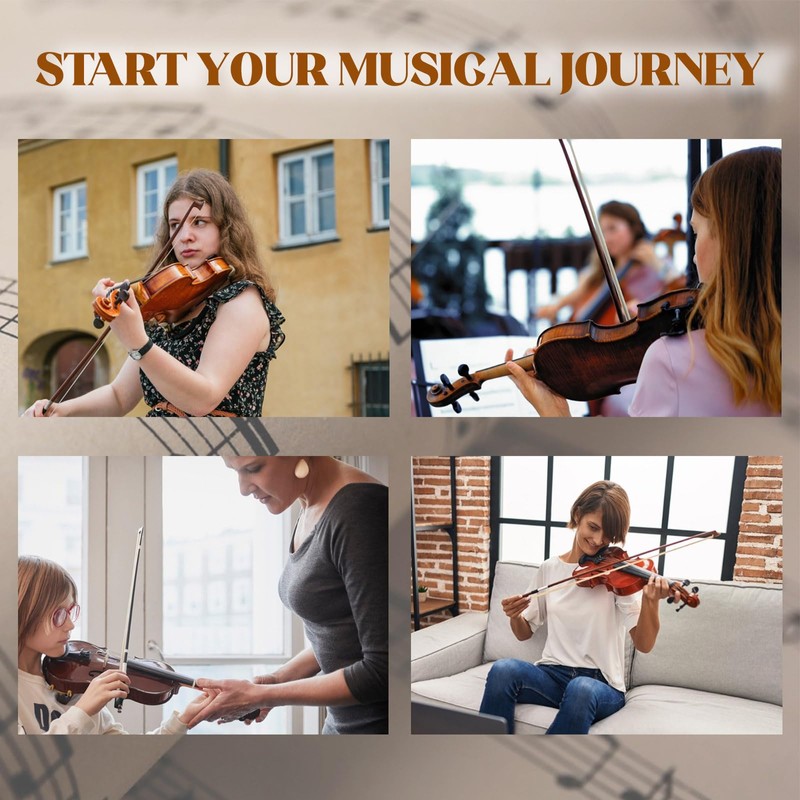 Ceciliec 4/4 Violin, Acoustic Full Size Violin for Beginners Kids