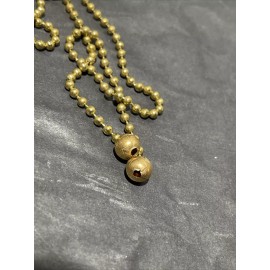 2 PCS Vintage Solid Brass 1/4” Ball with 8inch Brass Pull Chain -brass Connector