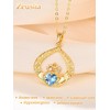 Zeuslia Claddagh Necklace for Women Irish Claddagh Pendant Birthstone Pendant