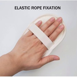 Guante de Baño Exfoliante de Fibra Natural con Correa Elástica para La Mano, Limpieza Profunda Y Eliminación de Piel Muerta, Almohadilla de Ducha de Calidad Spa para Una Piel Suave Y Tersa, 2