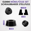 Filzada® 50x Gummipuffer/Anschlagpuffer 19x8mm- Gummifüße Schraubbar - Türstopper Gummi -