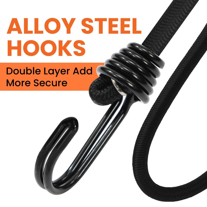 STARLEAPARTS Adjustable Bungee Cords with Hooks Heavy Duty - 20pcs
