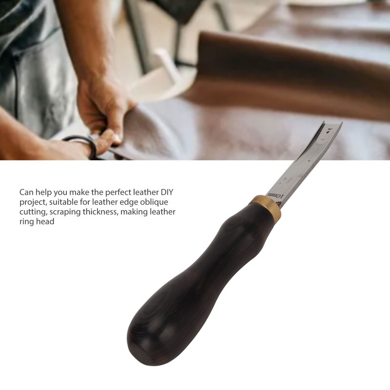 Leather Edge Skiving Beveler Tool Wooden Handle Leather Trimmer Leathercraft