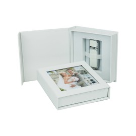USB Box for 1 USB Stick with Picture Window Flash Drive Storage Box White