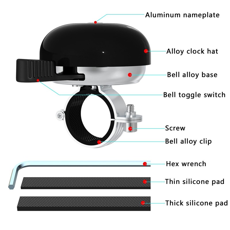 Greallthy Bike Bell, Classic Bicycle Bell with Nice Loud Tone