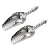 sourcing map 2pcs Metal Ice Scoop, 9.8" x 3.5"Stainless Steel