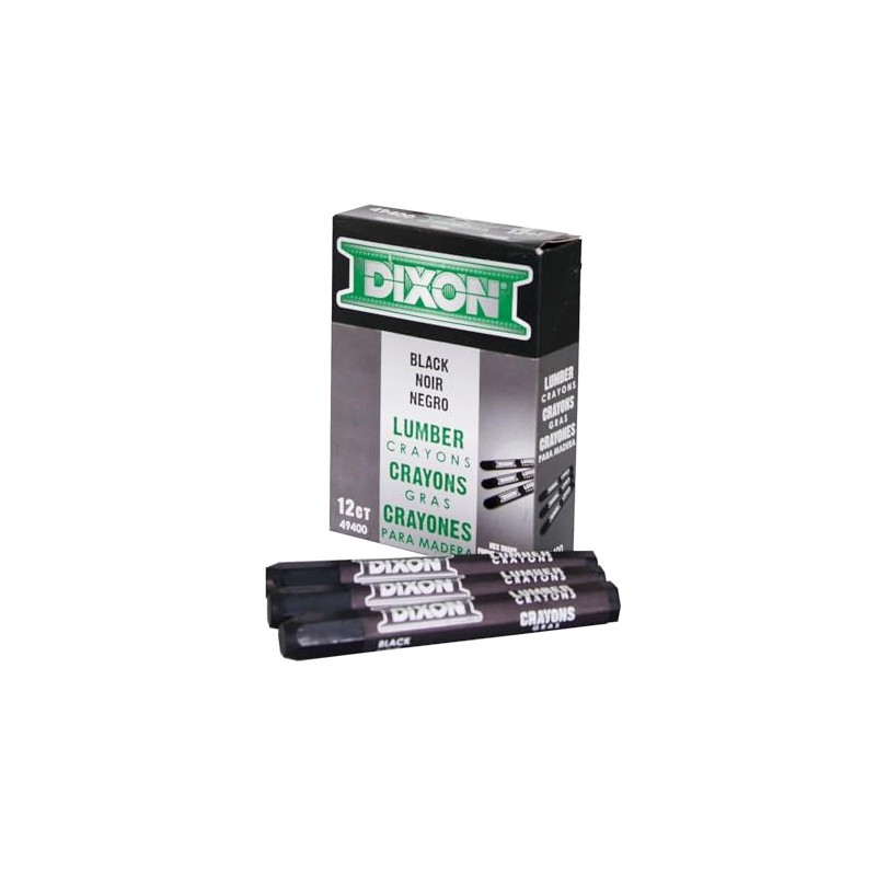 Dixon Lumber Crayons, Carbon Black, 12/Box (49400)