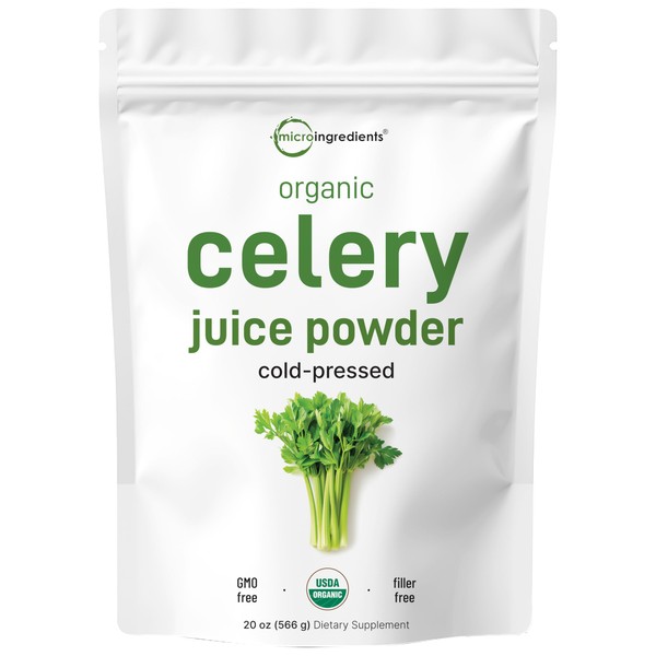 Micro Ingredients Organic Celery Juice Powder, 20 Ounce (1.25 Pound),