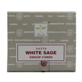 Satya White Sage Incense Cone x1 pack, used for Aromatherapy, Spa, Yoga, Weddings, Reiki, Meditation, Healing by SAMASIA