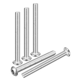 DTGN M4-0.7x40mm Button Head Socket Cap Screws - 40Pack - Good for Road Bicycle, Mountain Bike, Auto, Motorcycle - 304 Stainless Steel Whitewashed - Hex Drive Fasteners