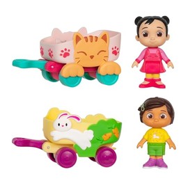 CoComelon Lane Little Vehicle 2-Pack Bundle - Nina’s Bunny Buggy and Cece’s Kitty Cart - Free-Wheeling Toy Vehicles - Fun, Engaging Toy for Toddlers - More to Collect