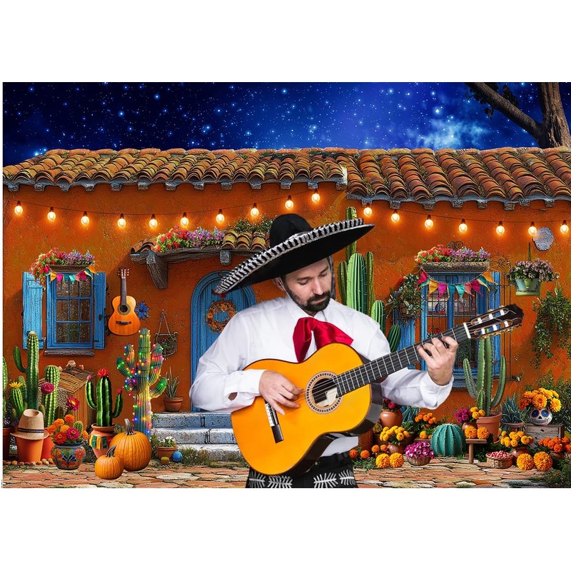 LTLYH Mexican Fiesta Backdrop 7x5ft Day of The Dead Photography