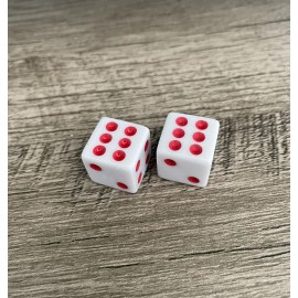 Unbranded 2X White Red Dice Valve Stem Caps Cap Cover Car Truck Bike Motorcycle Bicycle