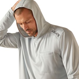 ARIAT Men's Rebar Sunblocker Hooded T-Shirt, Pearl Grey, Large