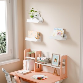 Beskadi Cloud Shelves for Kid’s Room Nursery Wall Deor Set of 3, White Cloud Bookshelf Floating Shelf, Small Figure Shelf Wall Mounted, Cute Decorative Cloud Floating Shelf for Toys, Plants & Storage