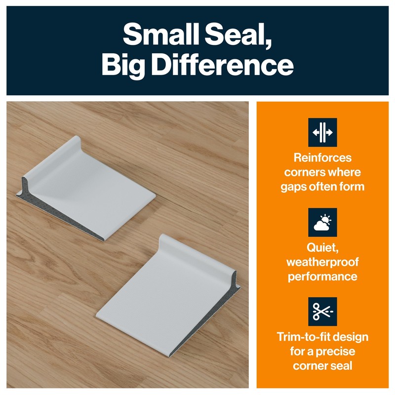 KS Hardware Superior Door Corner Seal, Raised Fin Tucks Behind