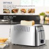 prepAmeal Toaster 2 Slice Stainless Steel Bagel Toaster Extra Wide