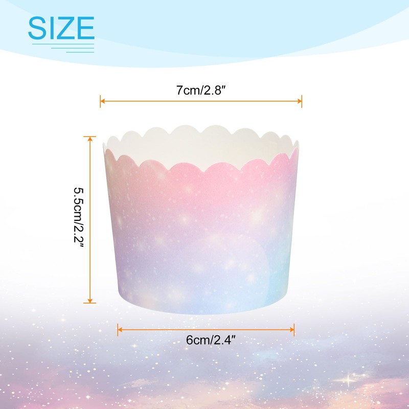 sourcing map 100Pcs Paper Baking Cups 6oz Greaseproof Disposable Bulk
