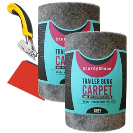 SturdyShape Boat Trailer Bunk Carpet Kit 13ftx12in 25oz - Marine Carpet Covers for Trailers, Lift Runners, and Jet Skis - Durable for Optimal Protection (2 Gray)
