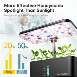 Ahopegarden Indoor Garden Hydroponics Growing System: 10 Pods Plant Germination Kit Herb Vegetable Growth Lamp Countertop with LED Grow Light - Hydrophonic Planter Grower Harvest Lettuce