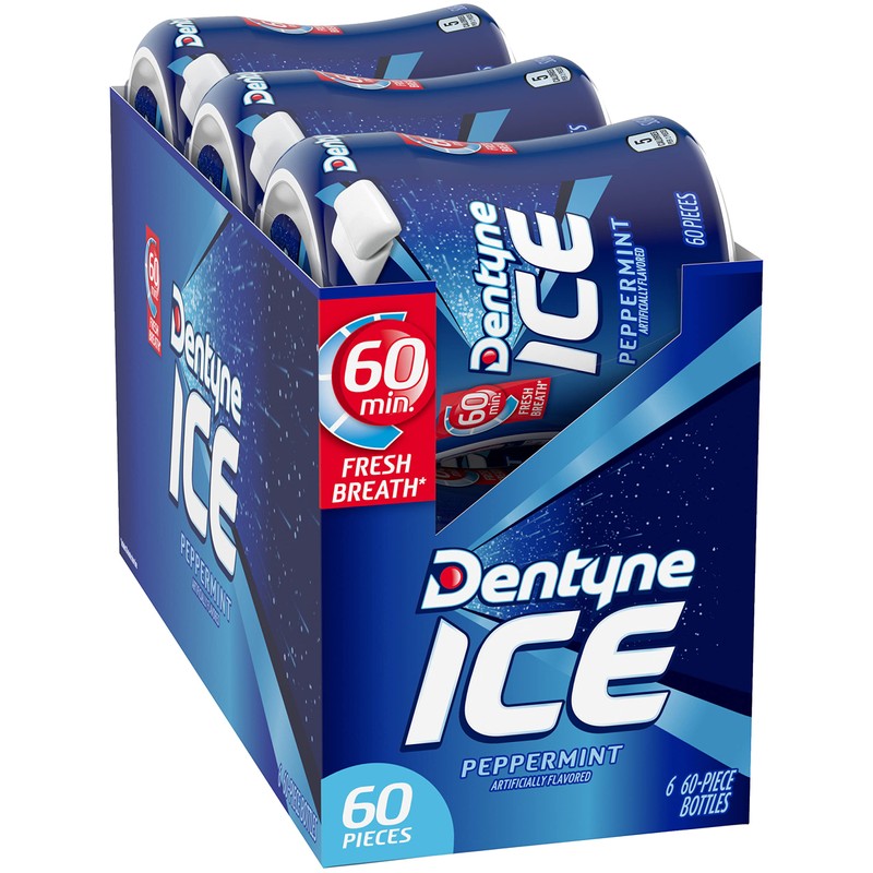 Dentyne Dentyne Ice Peppermint Sugar Free Gum, 6 Bottles of