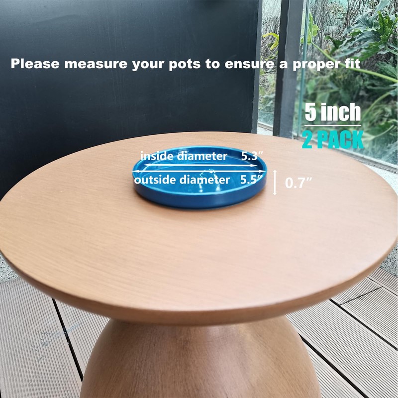 Fzfeiyy Ceramic Plant Saucer 5 Inch, 2 Pack Round Plant