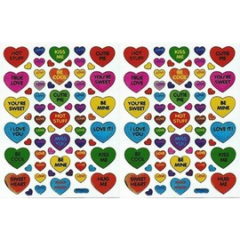 XIAXIN TSS-652 Waterproof Hologram Glitter PVC Heart Sticker Sticker Set Weatherproof Water Resistant Heart Character Suitcase Nameplate Locker Indoor Outdoor Use