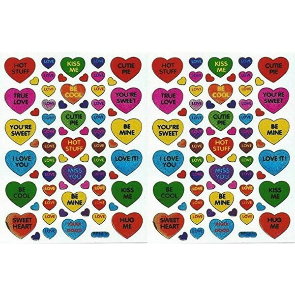 XIAXIN TSS-652 Waterproof Hologram Glitter PVC Heart Sticker Sticker Set