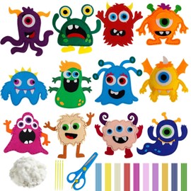 DIYCUT Sewing Kit Children's Monsters, 12 Pack Craft Sets for Children, Sewing Kit, Beginners, Fun, DIY, Educational Sewing Craft Gift with Sewing Tools for Boys Girls (Monster)