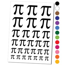 Pi Symbol Temporary Tattoo Water Resistant Fake Body Art Set Collection - Black (One Sheet)