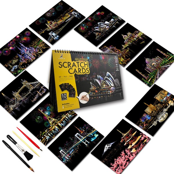 PAITUEND Scratch Art Rainbow Painting Book-Creative Arts and Crafts for