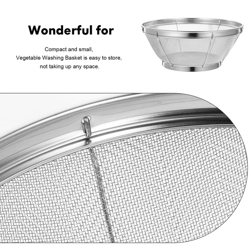 SHOWERORO Stainless Steel Rice Washing Sieve 8.5 Inch Fine Mesh