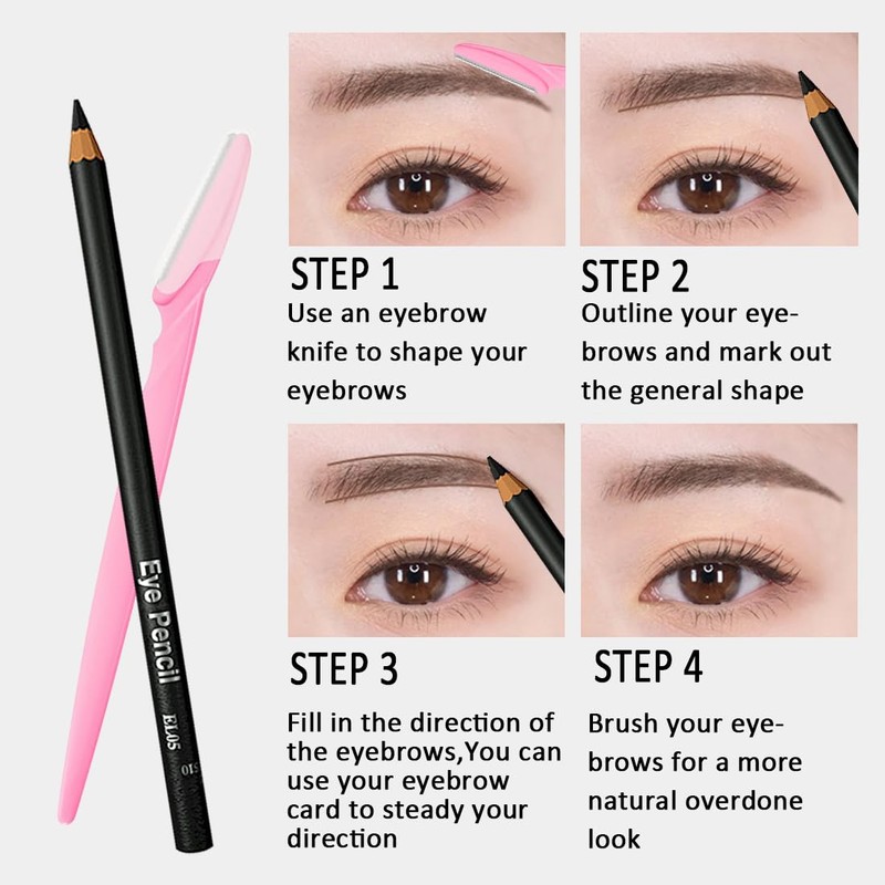 Eyebrow Pencil,Makeup Eye Liner, Long Lasting Waterproof and Smudgeproof Easy