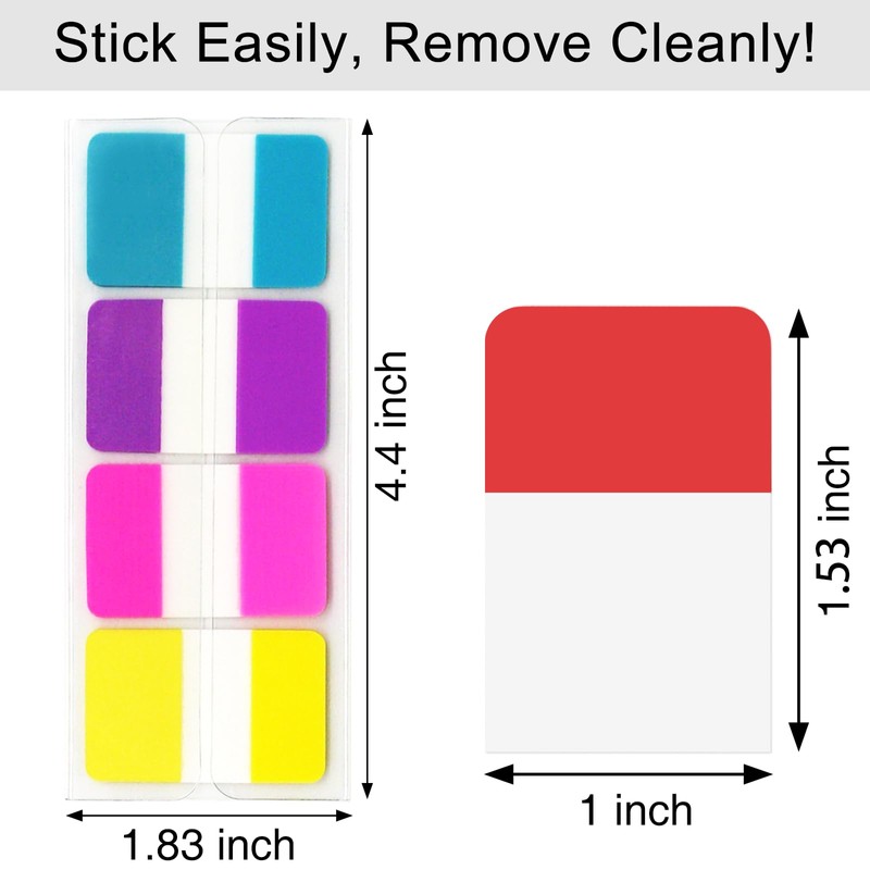 KICNIC Sticky Index Tabs 480 Pieces, 1 Inch Divider Tabs
