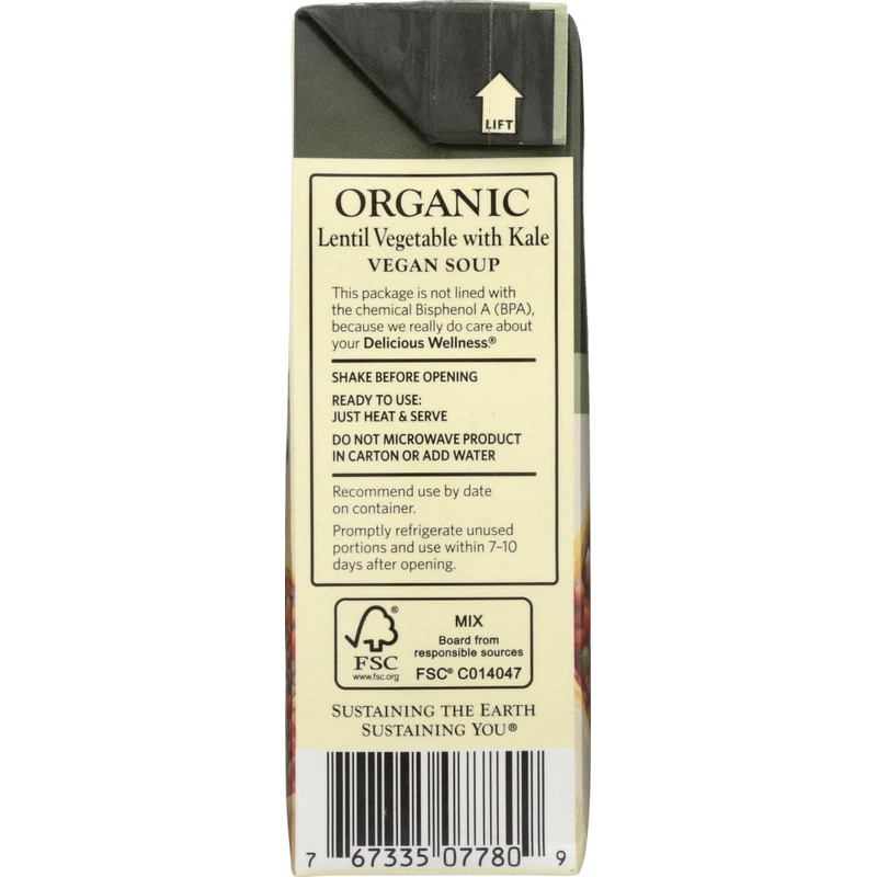 Dr. McDougall's Right Foods Organic Vegetable Soup, Lentil, 18-Ounce (Pack