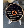 5 Years AA Locket Orange Black Tri-Plate Sobriety Chip Serenity
