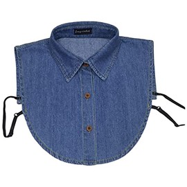 Denim Peaked Fake Collar Detachable Dickey Collar Unisex Stylish Half Shirt Blouse Lapel Faux False Collar
