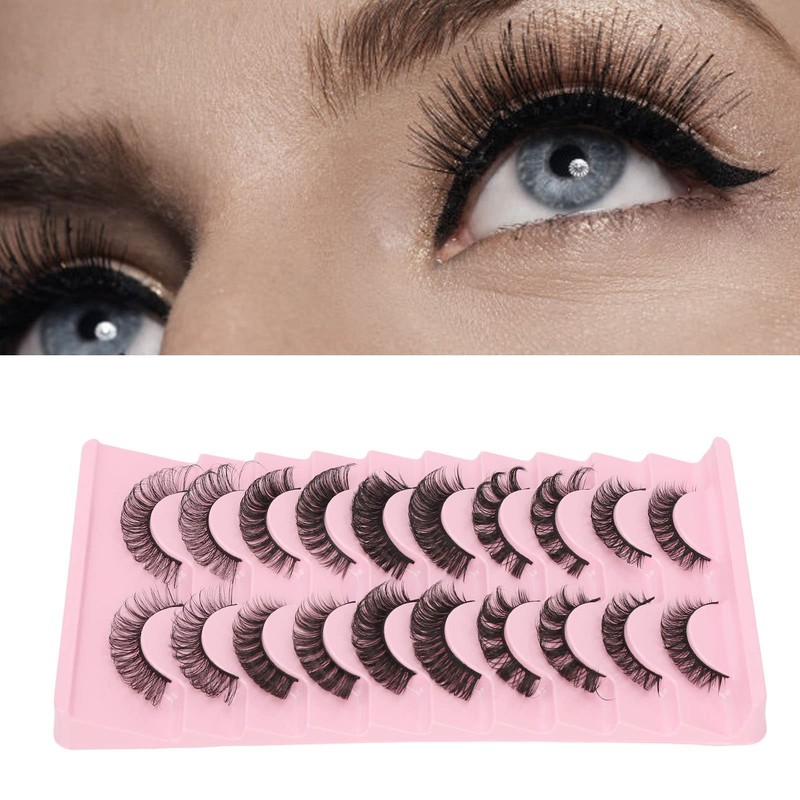 10 Pares de Pestañas Postizas, DD Curl Look Wispy Cat