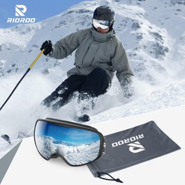 RIOROO Ski Goggles, Skiing Goggles OTG Over Helmet For Snowboard Jet Snow, For Women Men Youth 100% UV Protection, Anti-glare Ski Goggles Dual Lens, Skiing Snowboarding Cycling Motorcycle