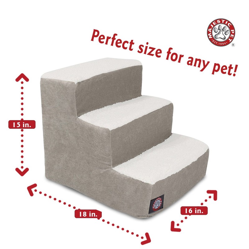 Majestic Pet Portable Pet Stairs, Soft Sherpa Steps Foam Feeling,