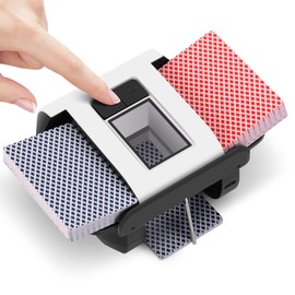 Automatic Card Shuffler 1-2 Deck Electric Shuffling Machine, AUTO & Manual Mode, Portable Shuffler Low Noise with 2000mAh Rechargeable Battery for UNO, Poker, Mahjong, Bridge, Spades, Rummy, Casino