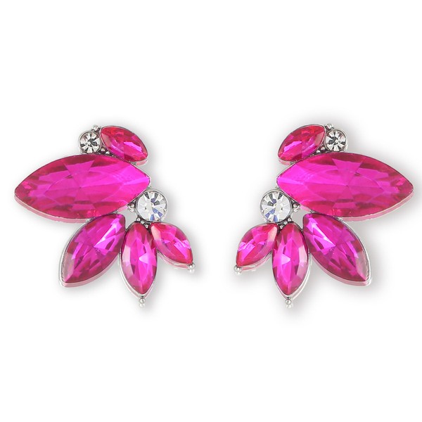 Hot Pink Earring for Women Sparkly Rhinestone Drop Earrings for