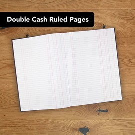 Oxford Black n' Red A4 Double Cash Casebound Hardback Notebook, Black/Red