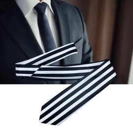 URTERYSER Japanese Cosplay Black Vertical Striped Neck Tie Costume Neckties Neckwear Accessories Gift Fine