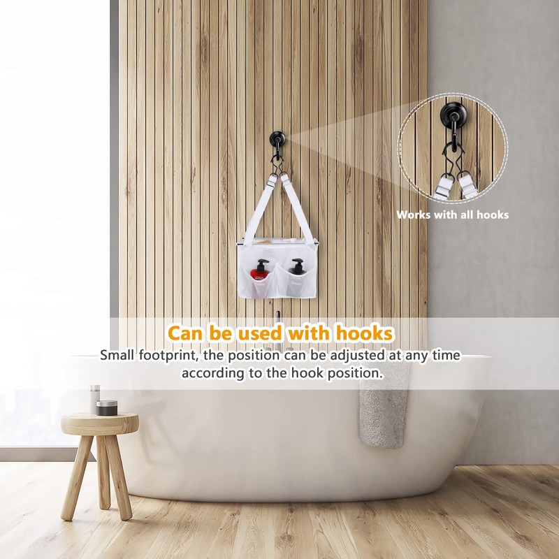 Phying Hanging Mesh Shower Caddy College with Hooks, Bath Baskets
