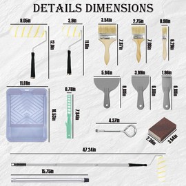 Leemeexaa 30 Pcs Paint Roller Kit with Extension Pole,9 Inch Blue Paint Tray and Roller Tray Liners,Mini Paint Roller 4 Inch and Paint Rollers 9 inch,Ideal for Wall Brushing,Home Improvement,DIY