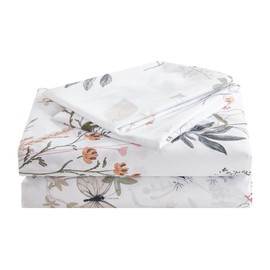 Bloom Studio Queen Size Sheets 4 Piece Small Gold Flower Sheets 15”Deep Pocket Soft 100% Microfiber Bedsheet Flowers on Beige Background Pattern Luxury Bedding Sheet Set,Easy Care, Wrinkle Free